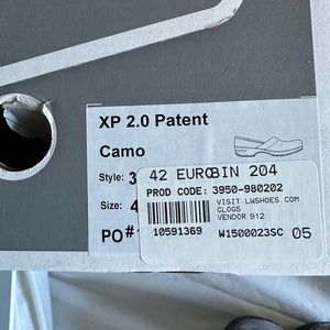 Worn twice. Camo Dansko